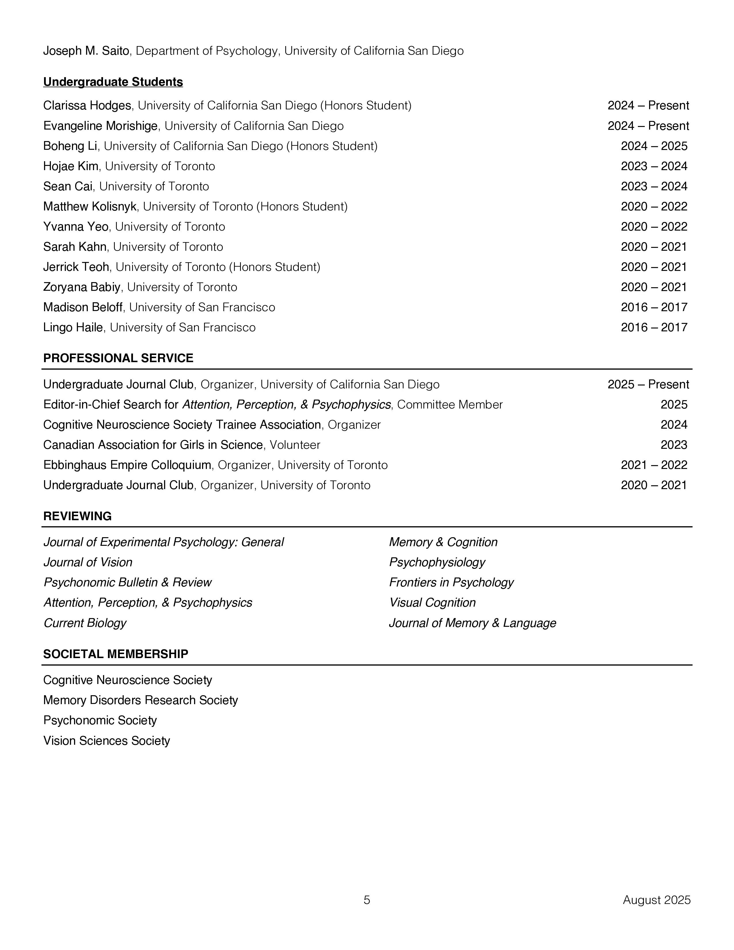 Curriculum Vitae page 5